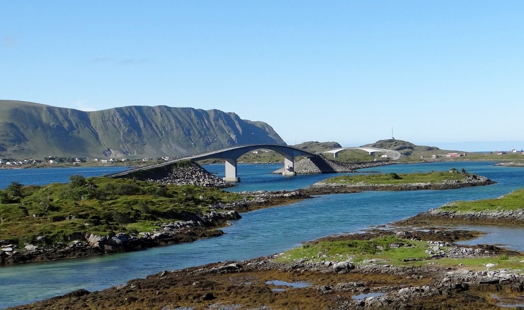 The Lofotens are peppered with sweeping bridges like this