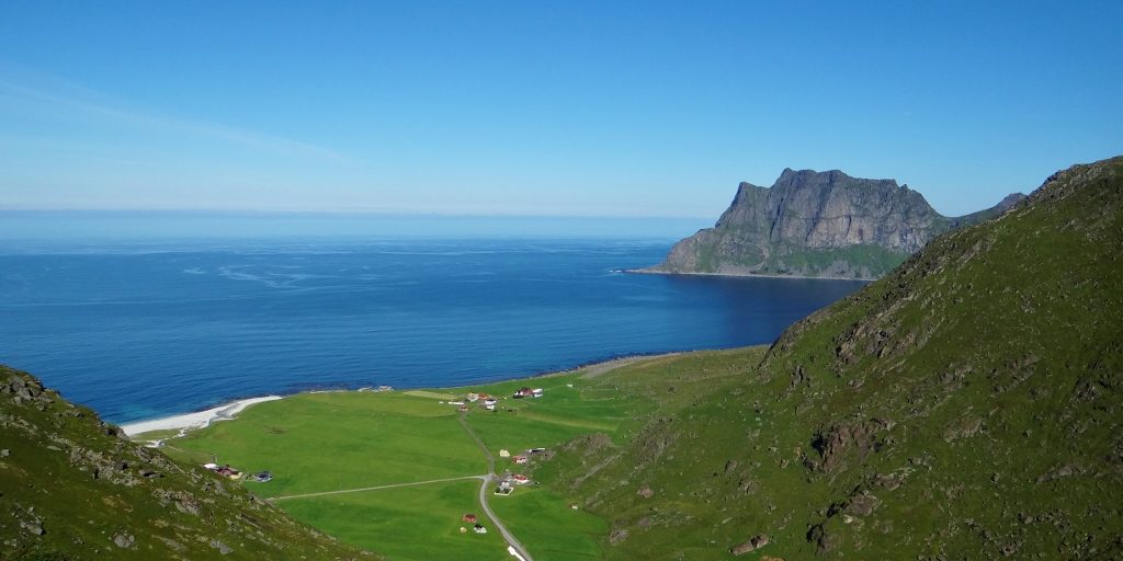 Looking north from the hike, to the beach on the other side of the tunnel