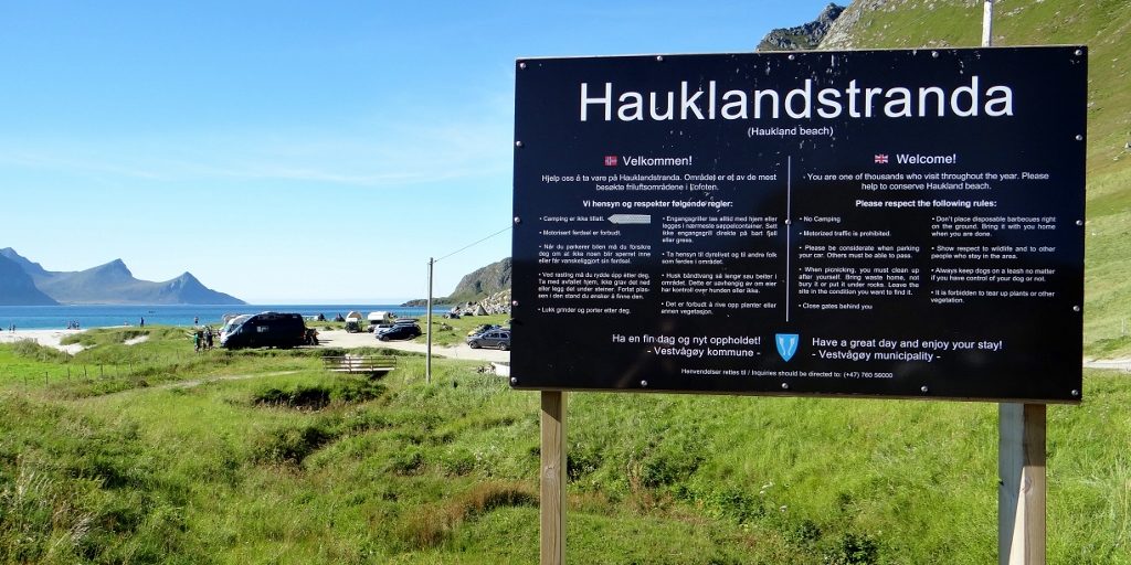 No Camping. We can only assume this means don't camp on the beach itself, since there were at least 10 tents each night we were there, topping out at 21 tents and 15 or so motorhomes