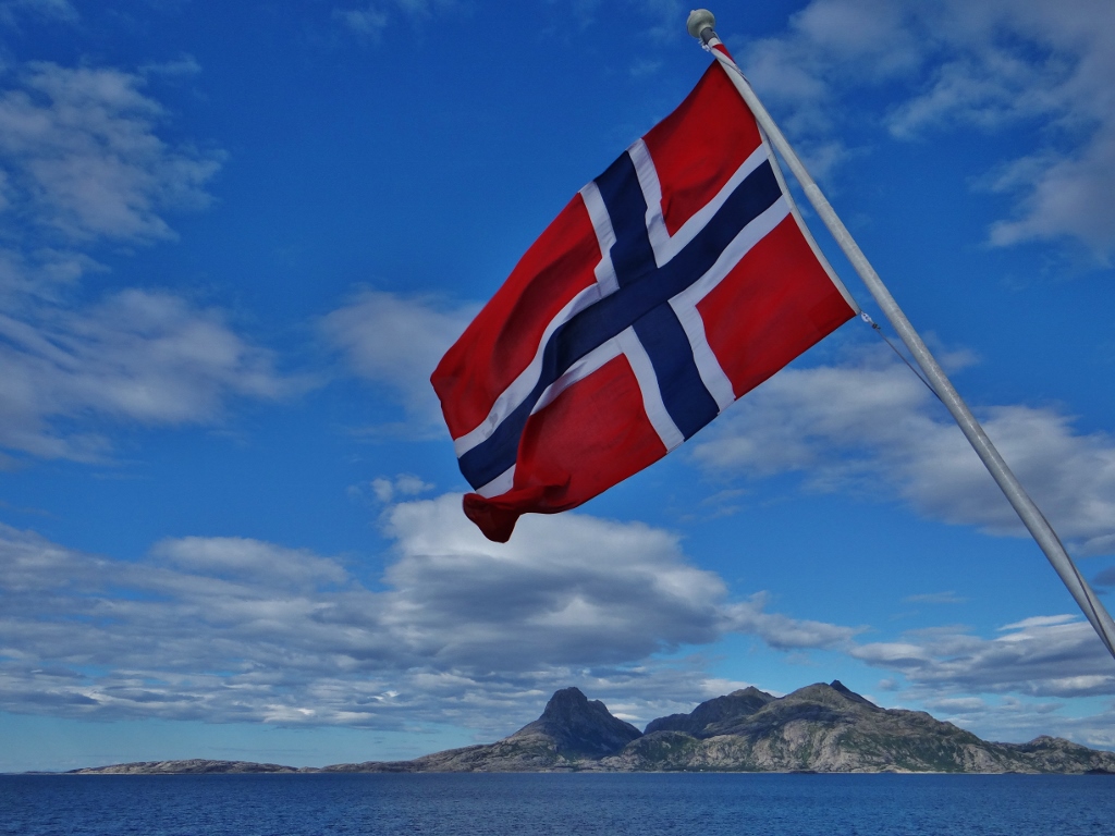 Norway Flag on Ferry