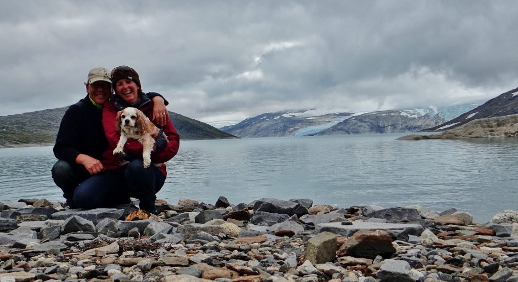 The following morning we walked up and across the dam again for another look at the Svartisen Glacier