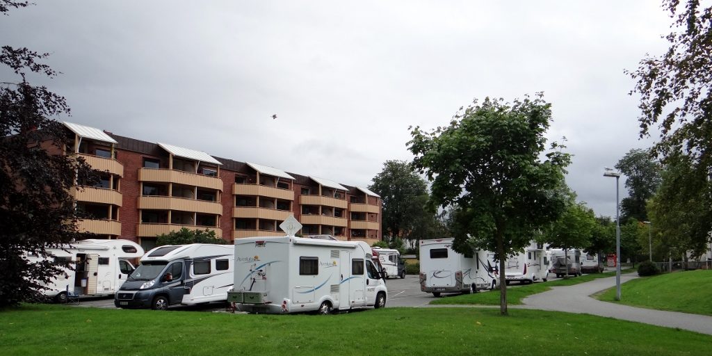 Official, free motorhome parking in central Trondheim