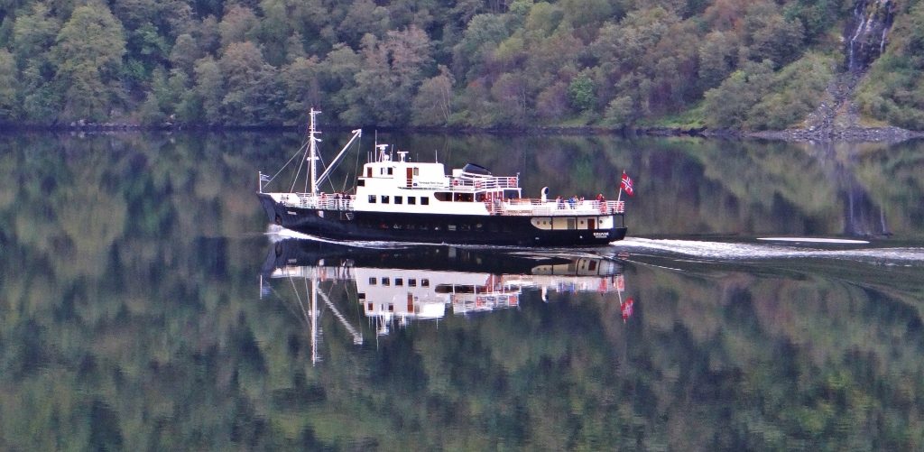 Boat on Nærøyfjord, Norway