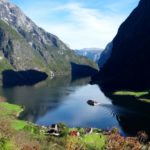 Boat on Nærøyfjord, Norway