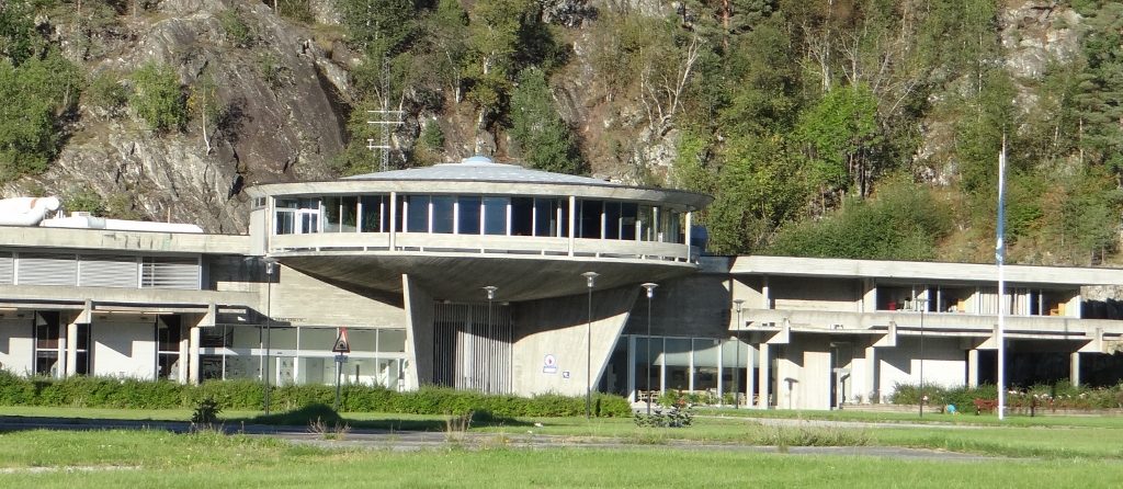 The town we're in has a hydro-electric plant. This looks like the control room. Either that or the aliens have landed.