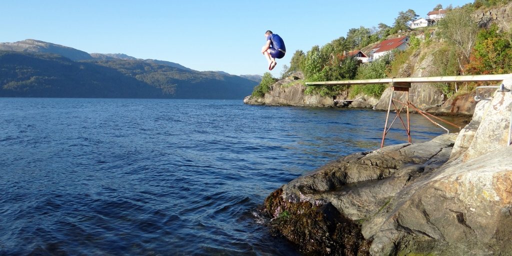 Diving Board Fun, Sand, Norway