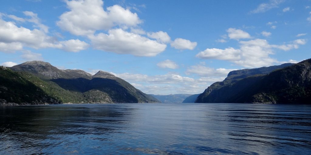 Only the one ferry today, this is the view up the fjord
