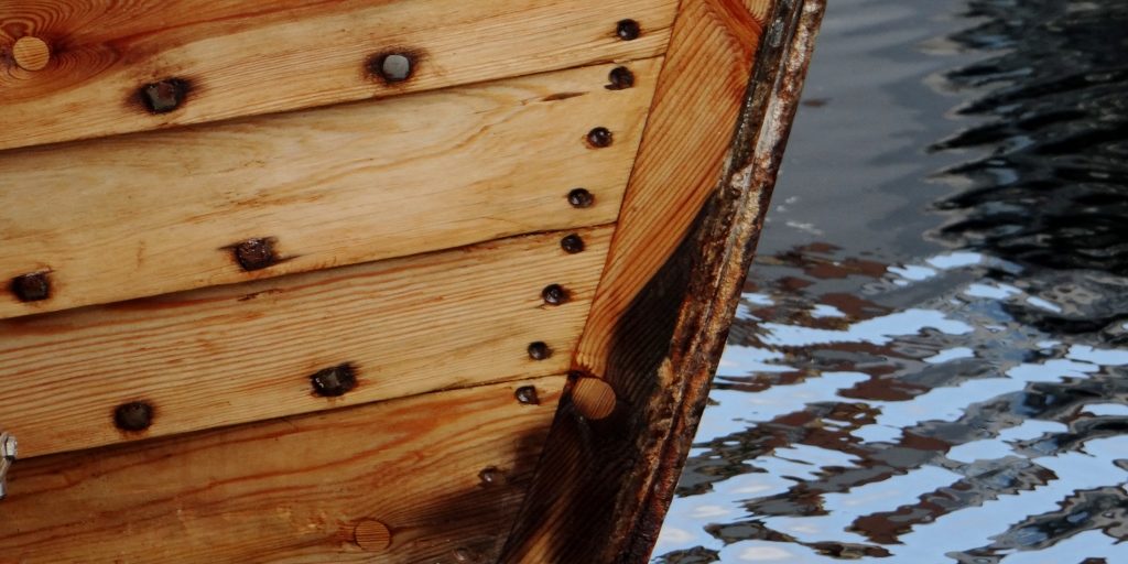 Boat hull in A bit of art to brighten up Jørpeland