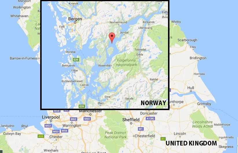 Just how big are there fjords? Hardangerfjord would cut the UK in two