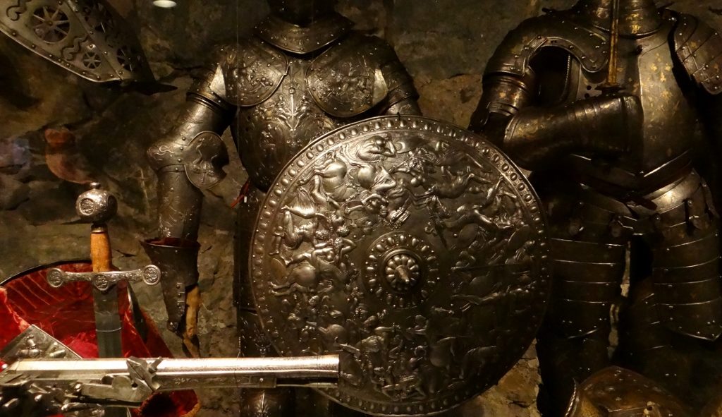 Some of the beautiful armour on display in the Royal Armoury