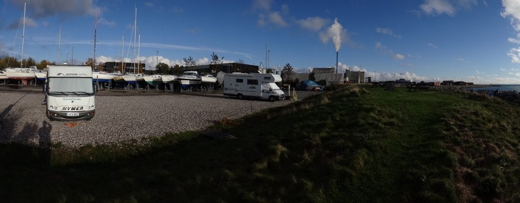 Motorhome Aire in the Marina at Marselisborg Havn, Aarhus
