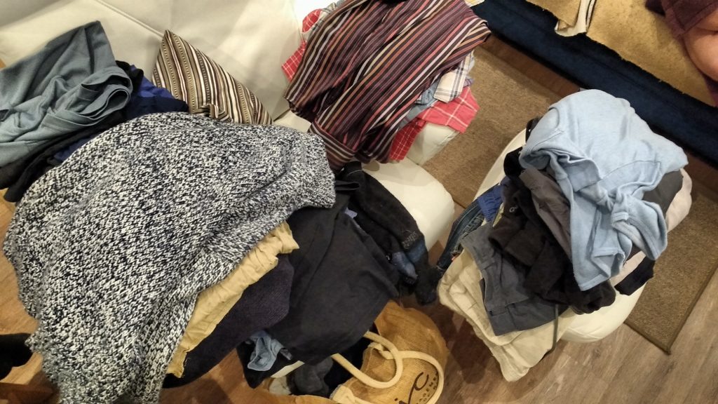 My clothes for a year on the road. Remembered my pants this time - I'm learning...