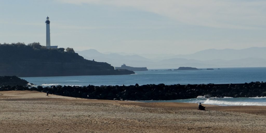 The view of Biarritz from the beach next to the Anglet aire