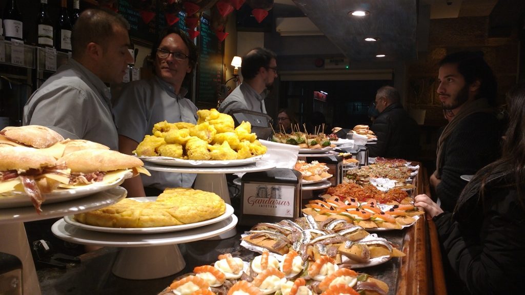 Pintxos! You order 'em, and the waiter either remembers what you had or sticks it in the computer so you can pay at the end.