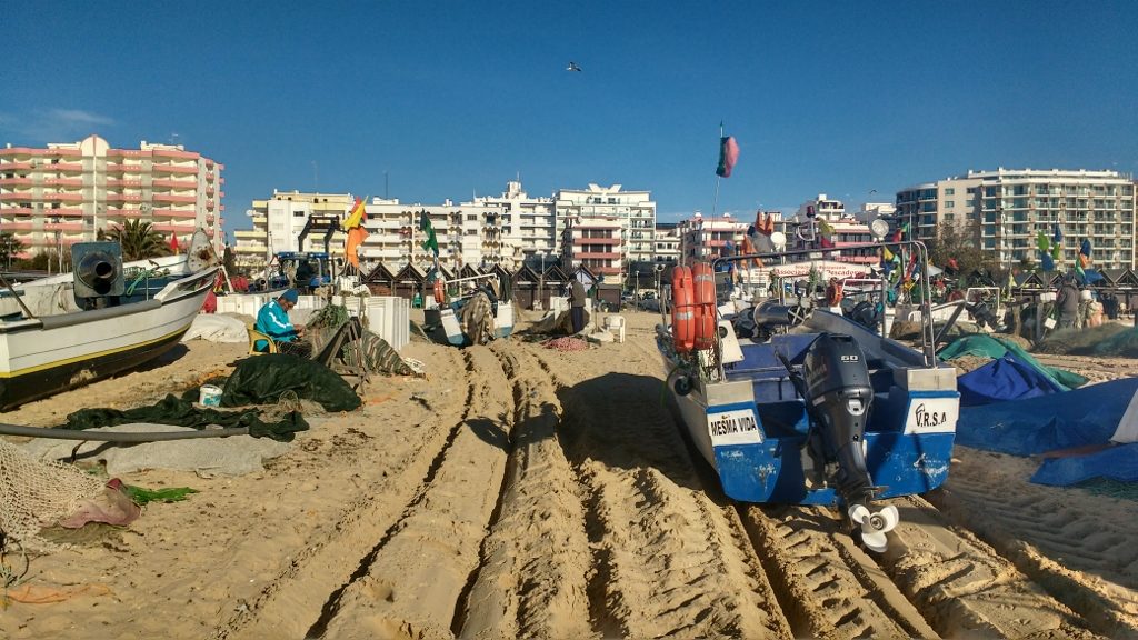 Fishing boats at Monte Gordo, Algarve, Portugal