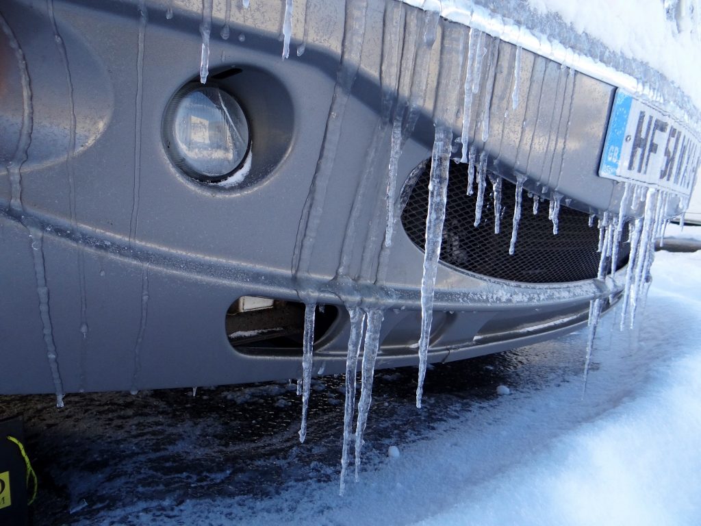 icicles on motorhome France