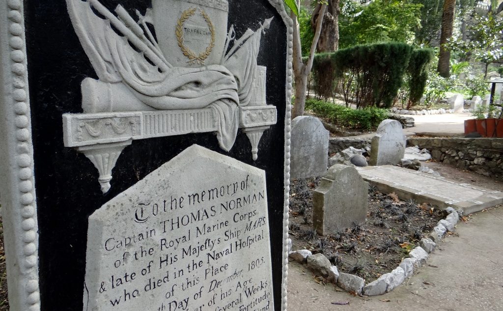 There's a serious amount of history packed into this cramped place. In this cemetery are two guys who died of their wounds after the Battle of Trafalgar down the coast from here