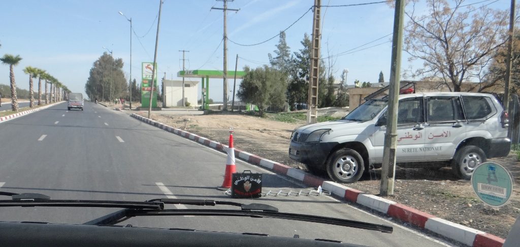 The police use road blocks a lot in Morocco, we slow down or stop but have always been waved through. In the Western Sahara the story might be different