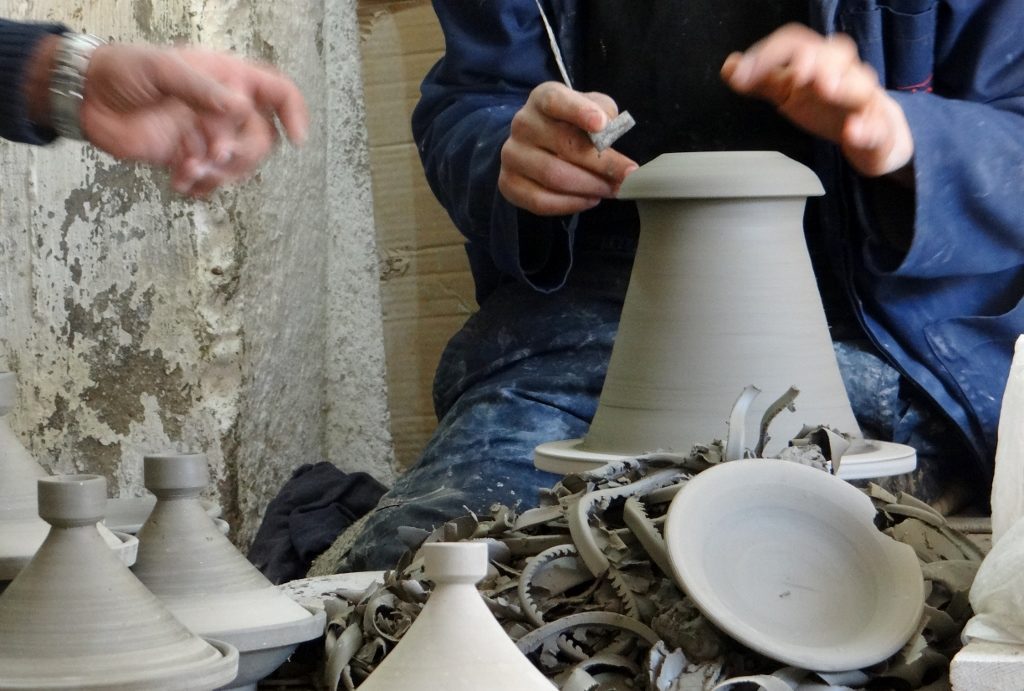 And a potter. He spun the wheel with his feet