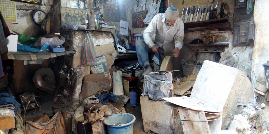 A typical (if a bit large) workshop in the Fes medina