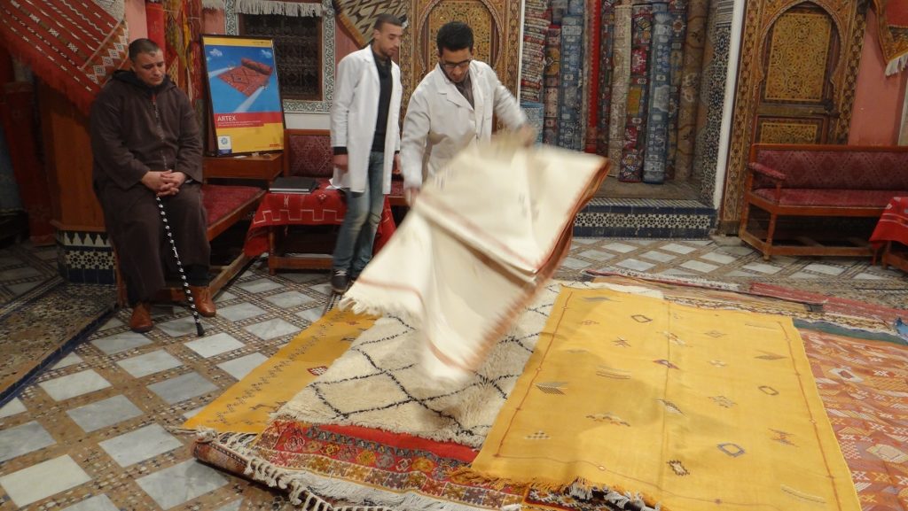 The full-on carpet sales experience, including the mint tea