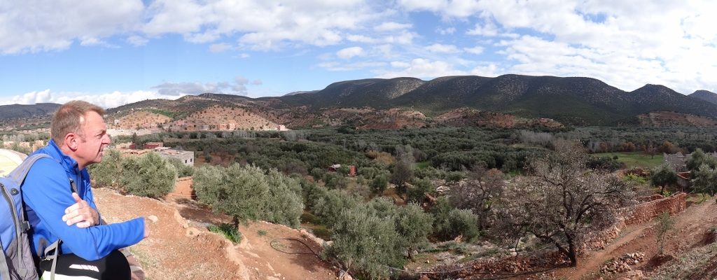 Phil looking out over countryside near Ouzoud