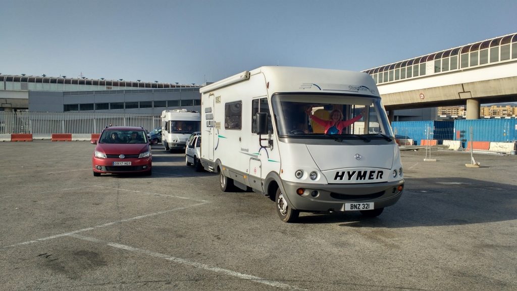 Waiting for the ferry at Algeciras, a few moments before the lock went pop