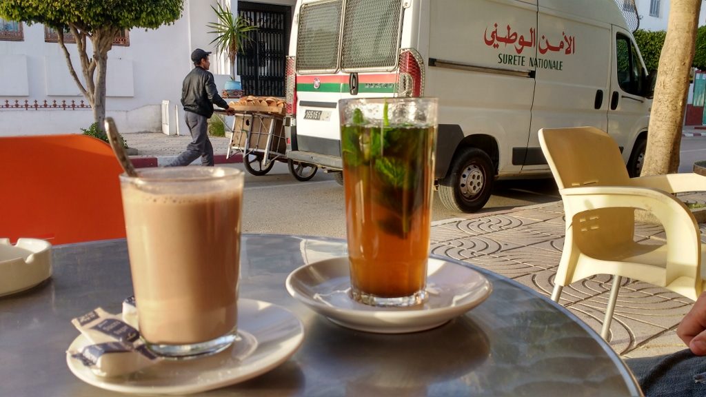 First mint tea of the trip: red hot sugary goodness