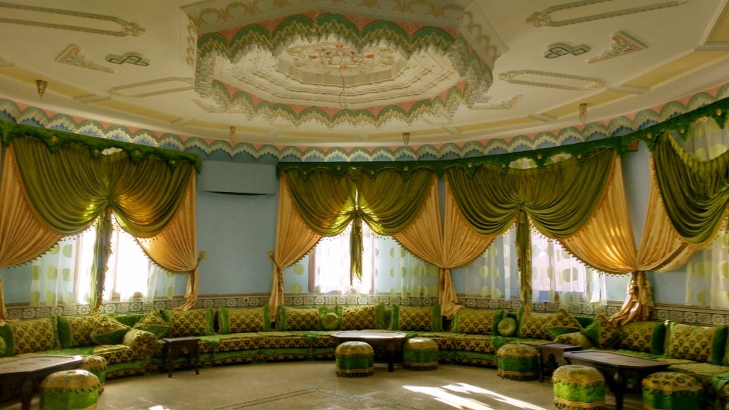 One of the elegant reception rooms at Euro Camping in Azrou