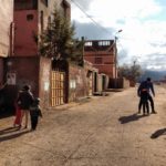 Phil and Jules played a bit of footy with the kids in Ouzoud