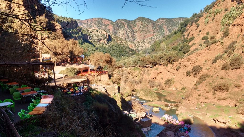 Looking down the valley from the Cascades d'Ouzoud