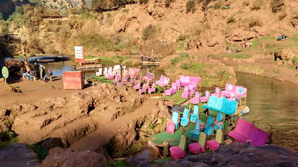 Enterprising locals have made boats to take you on the tour of the falls - all of about 10 metres away. Signs forbid swimming in the main pool