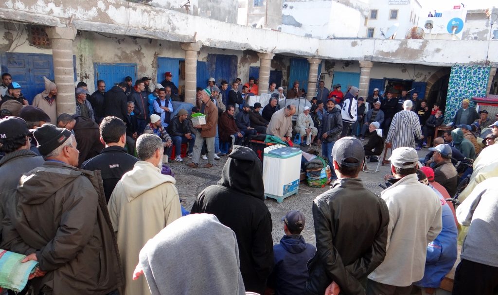 An auction in the Essaouira medina