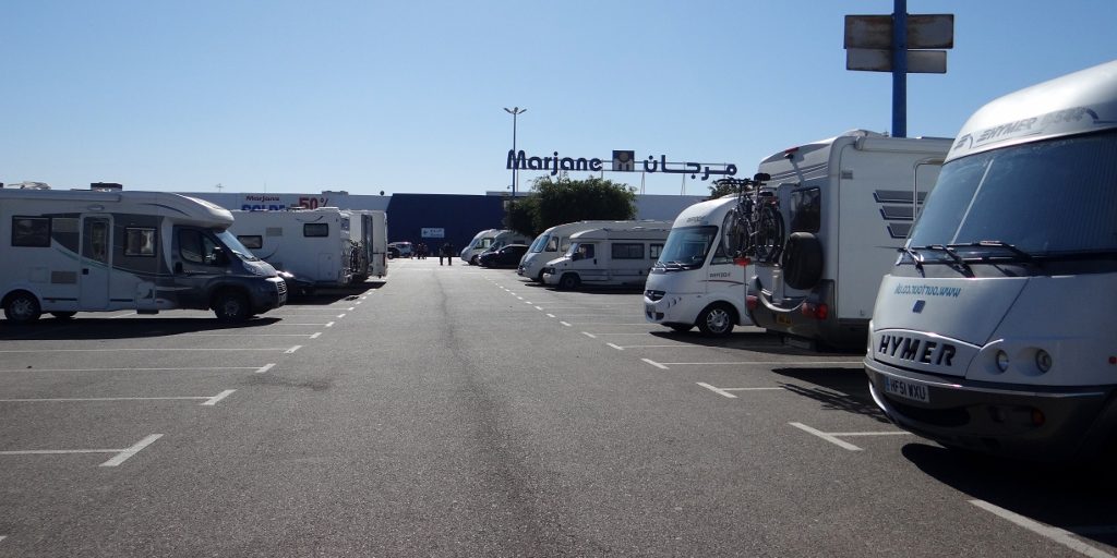 Mainly motorhomes at Marjane Agadir