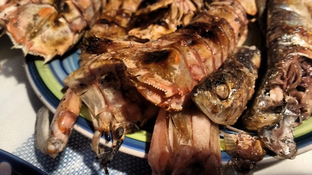 The fish was good, all cooked on charcoal. These are scampi