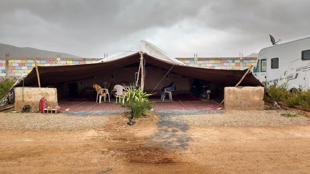 The Berber tent where green tea's served to welcome guests