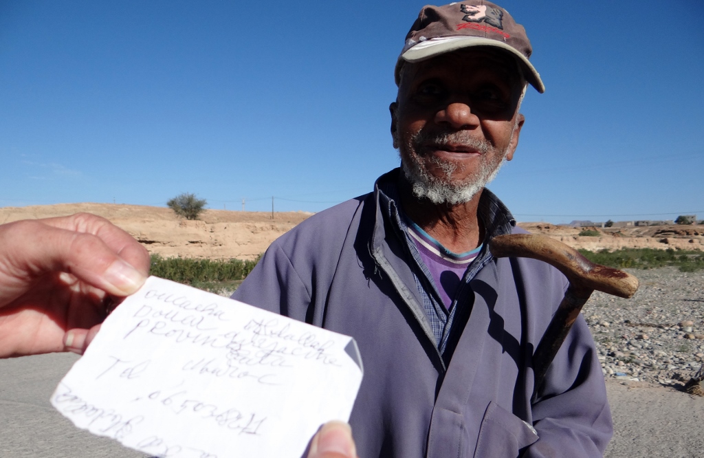 This chap gave us his address and asked us to send him a postcard from England. He used to be a gardener in Casablanca