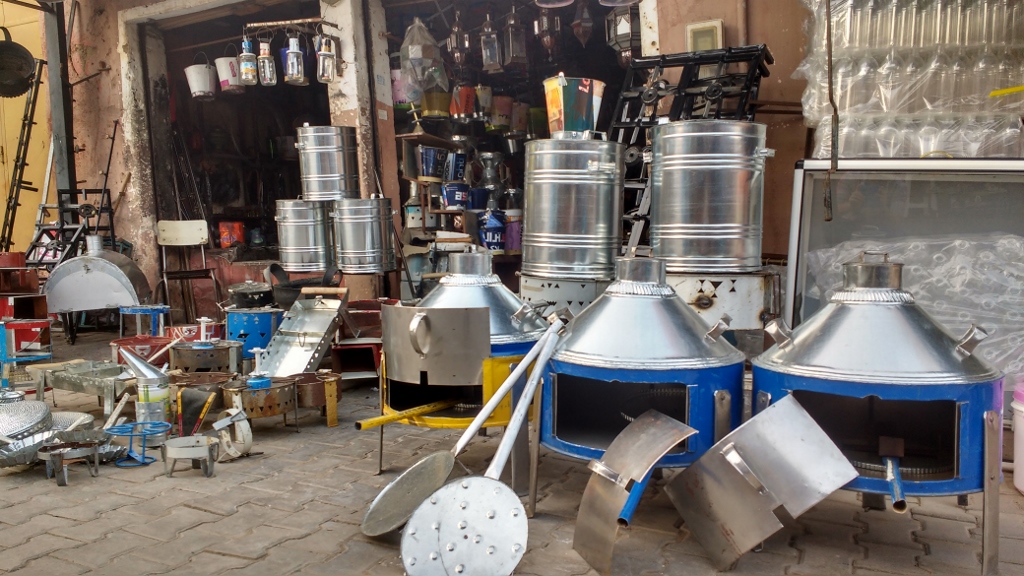 Hand made metal work and recycled metal and tyres for sale in Tafraoute