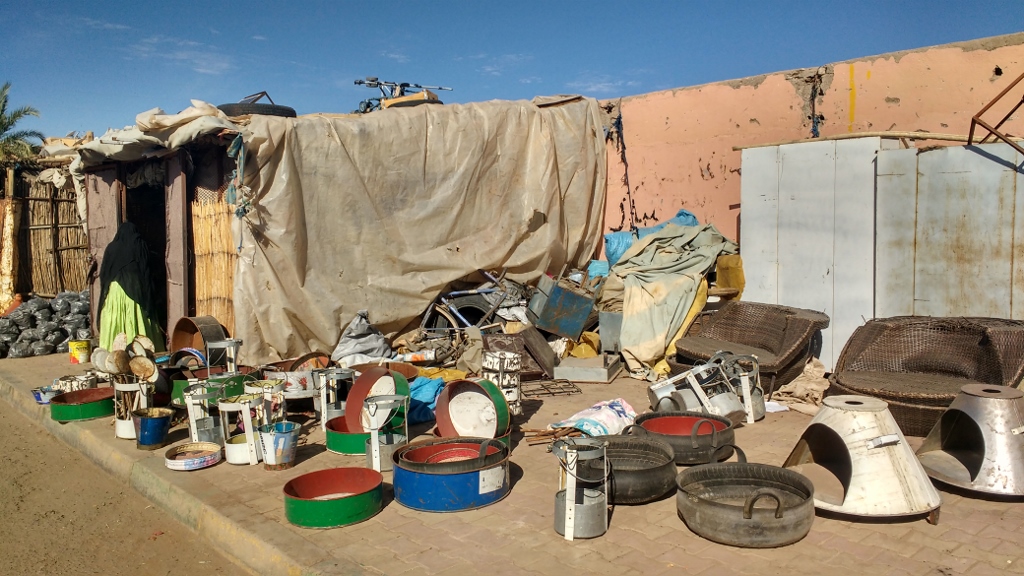Agricultural supplies in Tata. I'm tempted by a bucket made from old tyres
