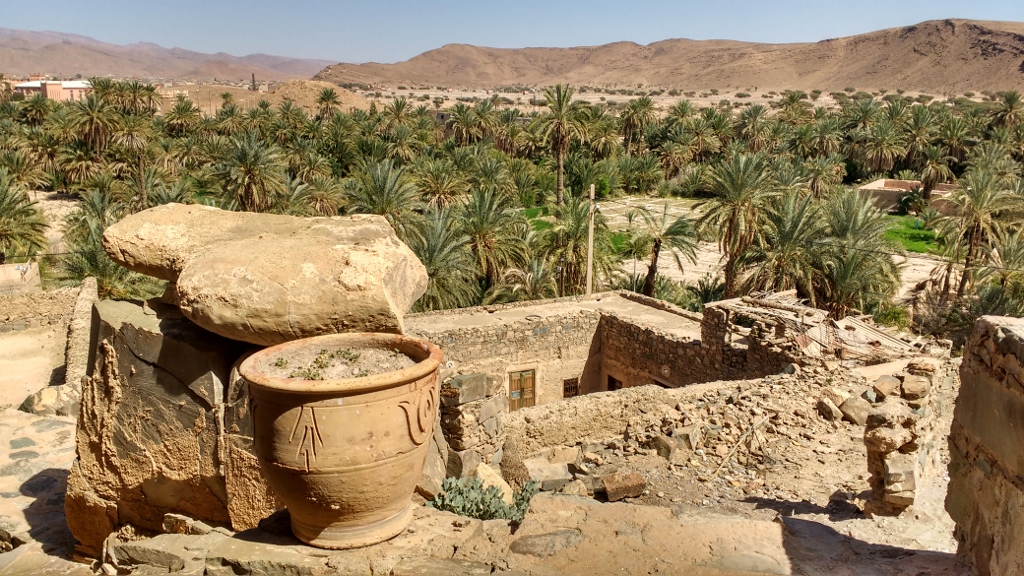 Earth and stone buildings in Tata