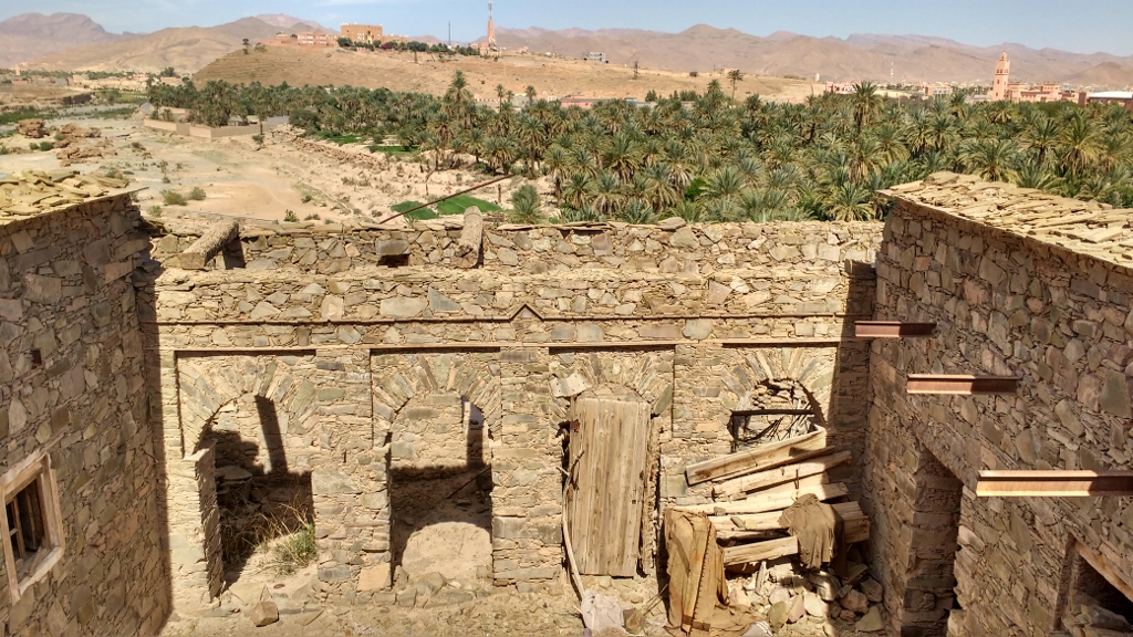Many of the old buildings are collapsing in Tata. Folks still live in them in the town and surrounding villages, but modern materials look to be increasingly used