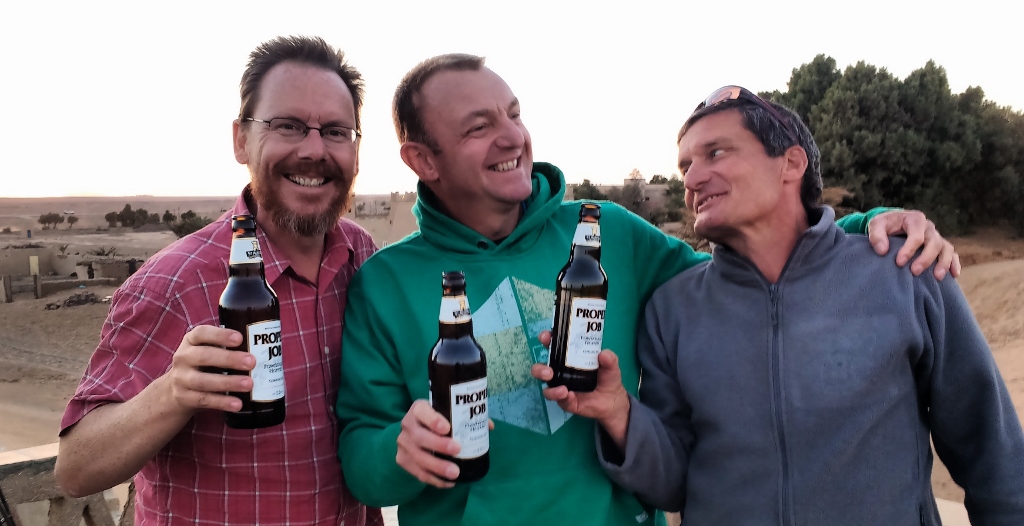Proper Job ale in the Sahara! Liquid heaven in sand-parched mouths.