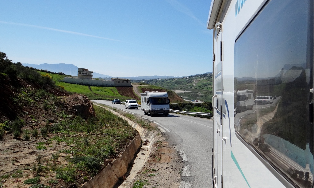 Heading north through the Rif Mountains in convoy with Big Ben