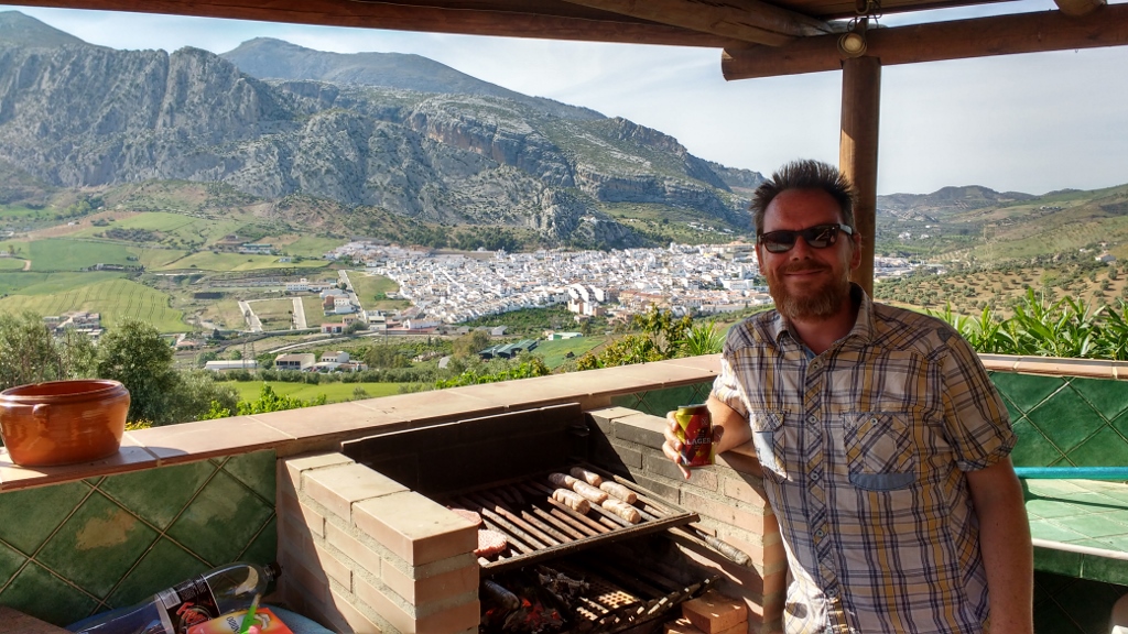 Blue skies earlier in the week, so we BBQ'd some sausages from Morrisons!