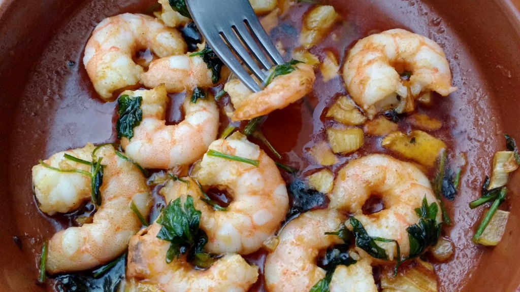 Gambas Pil Pil racione in Valle de Abdalajis - delicious