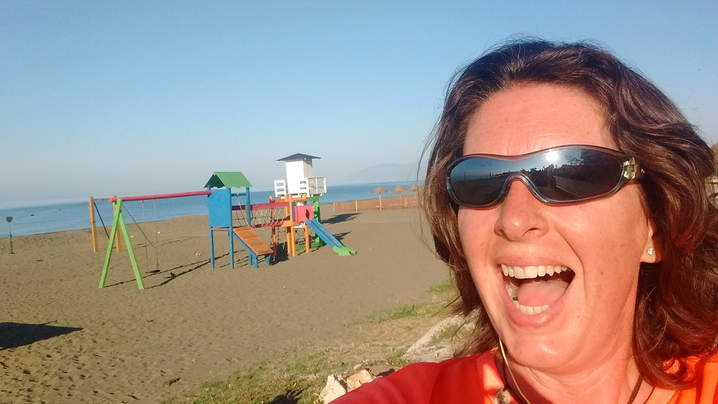 Hard evidence of Ju going out for a run. The beaches are quiet at the moment.