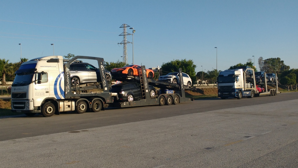 British cars are arriving by the lorry load