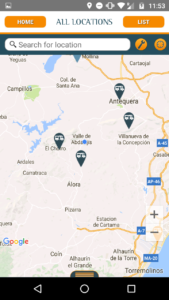 I prefer using a map, so I've tapped on Map to see the locations around us