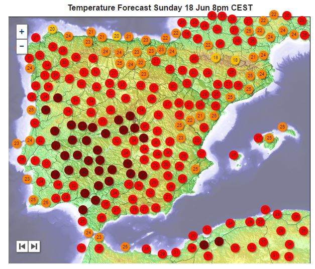 Spain: hot.