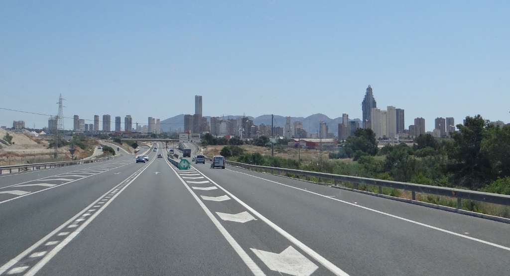 Benidorm: an incredible sight after the development-free beaches to the west. Whatever you think of it, this place must pull in ENORMOUS amounts of money into an area traditionally agricultural and rife with poverty.